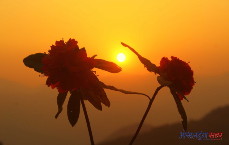 ओखलढुंगाबाट देखिएको मनै  लोभ्याउने सूर्योदय