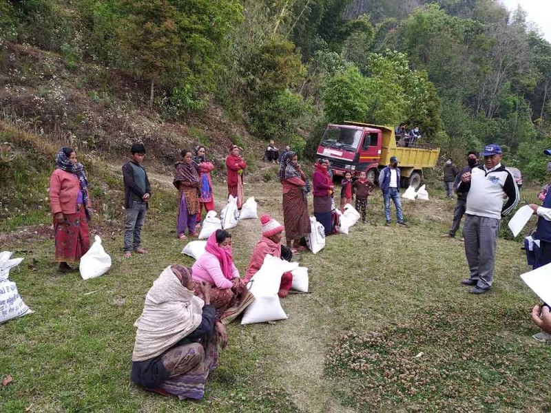 सिद्धिरचण नगरपालिकाले लकडाउन प्रभावितलाई राहत वितरण थाल्यो